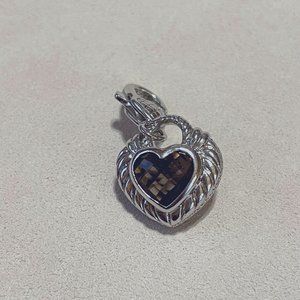 Judith Ripka Smoky Quartz Heart Charm Sterling Silver